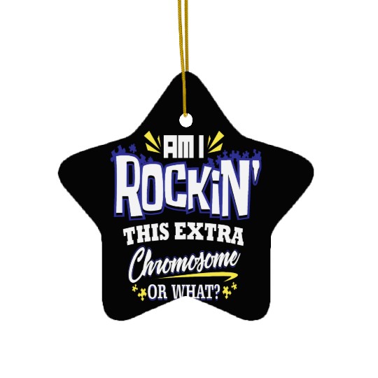 Down Syndrome Awareness Support Trisomy 21 Gift Ceramic Ornaments