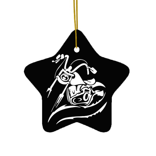 Motorcycle Chopper Cruiser Biker Mechanic Gift Ceramic Ornaments