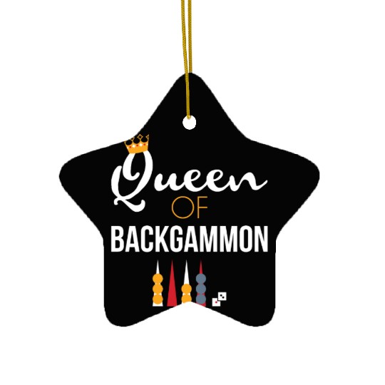 Queen of Backgammon Ceramic Ornaments Board Game Backgammon