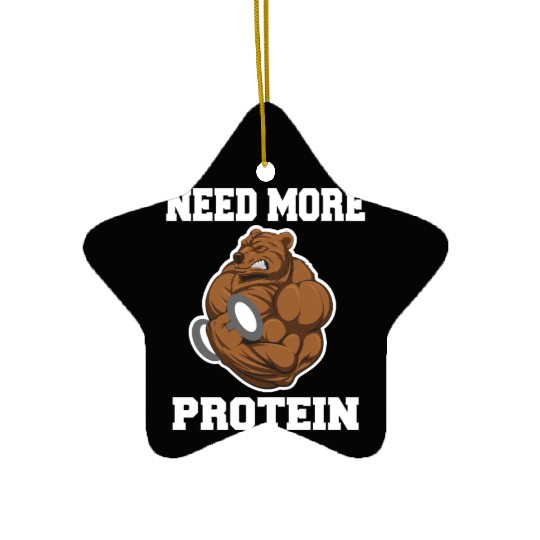 Fitness Gym Bear - Protein Grizzly Bear Ceramic Ornaments