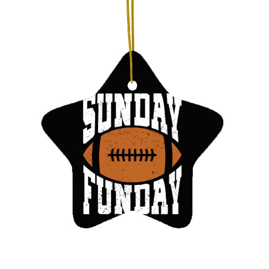 Sunday Funday Funny Football graphic for Sport Ceramic Ornaments