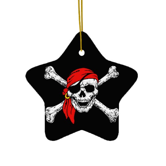 Pirate Skull Crossbones Ceramic Ornaments