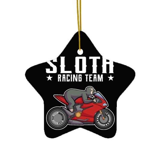 Sloth Racing Team Biker Motorcycle Gift Ceramic Ornaments