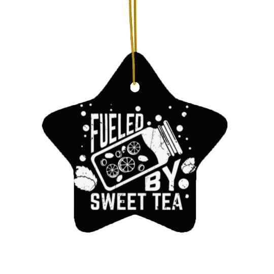 Fueled By Sweet Tea I Funny Southern Country Ceramic Ornaments