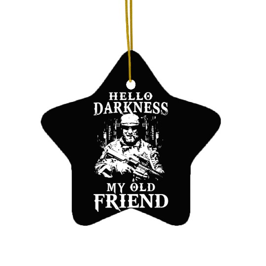 hello darkness my old friend smole patriotic veter Ceramic Ornaments