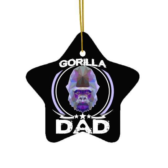 Gorilla Dad Ceramic Ornaments For Fathers Day Animal Lover Ceramic Ornaments