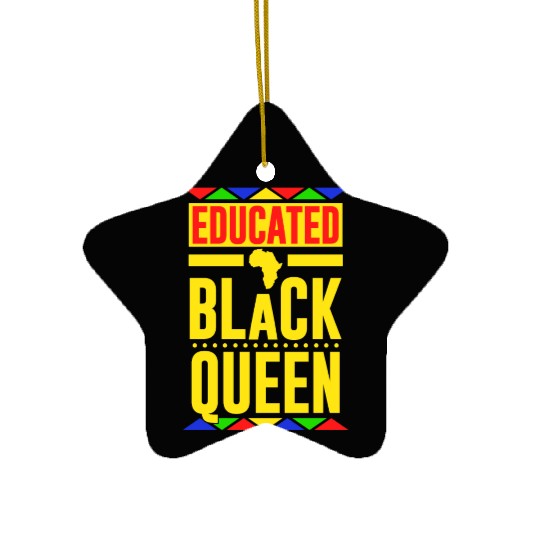 Educated Black Queen Ceramic Ornaments