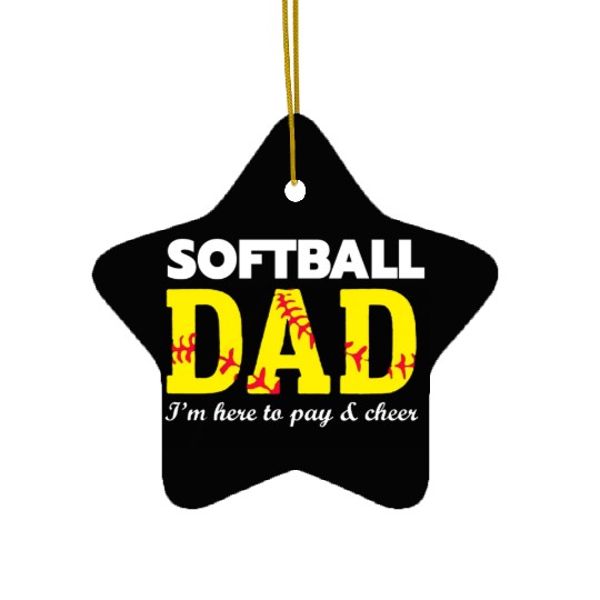 softball dad Ceramic Ornaments