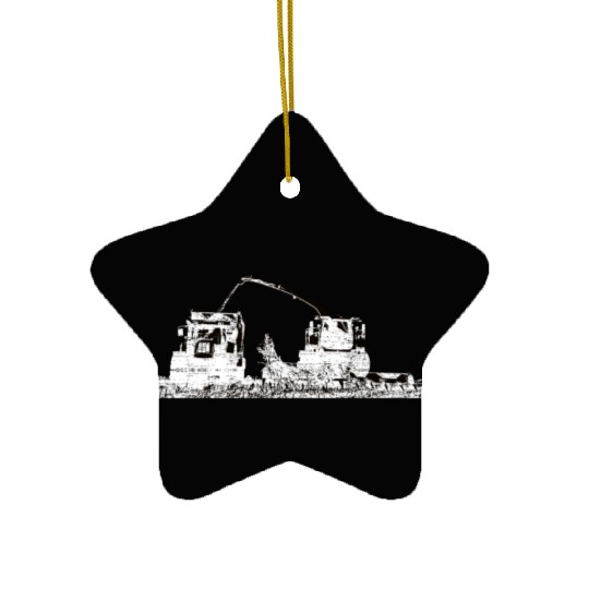 Corn chopper chopping corn maize farmer Ceramic Ornaments