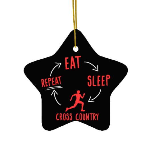 Cross Country Running Runner CC Eat Sleep Repeat Ceramic Ornaments