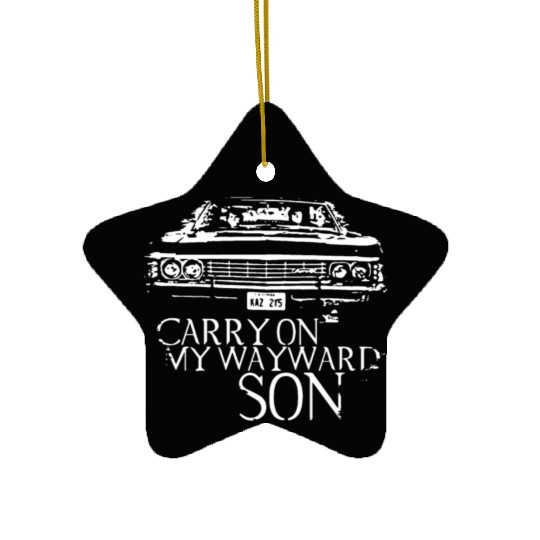 Carry on my wayward son Supernatural Ceramic Ornaments