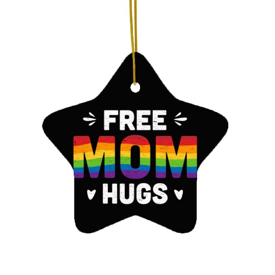 Free Mom Hugs Ceramic Ornaments