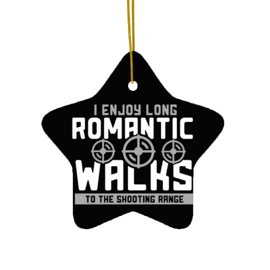 GUN / SHOOTING: Walks To The Shooting Range Ceramic Ornaments