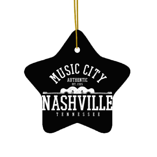 Nashville Music City Tennessee Country Music Gift Ceramic Ornaments