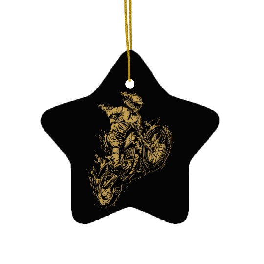 Motocross Dirt Bike Racing Motorcycle Retro Gift Ceramic Ornaments