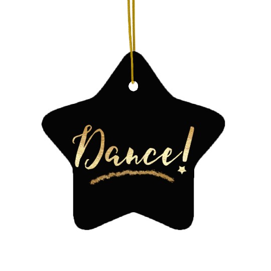 Dance! Dance Star Gold Foil Ceramic Ornaments