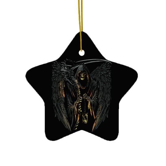 Scary Creepy Grim Reaper Halloween Party Costume Ceramic Ornaments