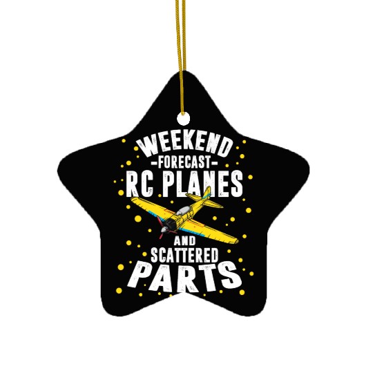 RC Plane Scattered Parts Weekend Pilot Crash Ceramic Ornaments