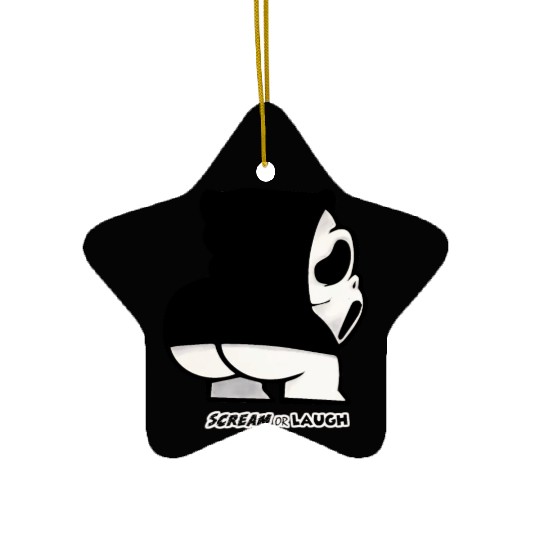 Ghost creature scream or laugh Ceramic Ornaments