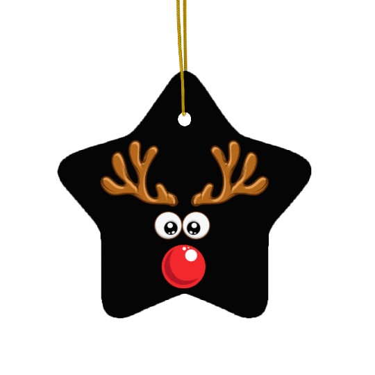 Christmas Rudolph reindeer winter nature gift Ceramic Ornaments