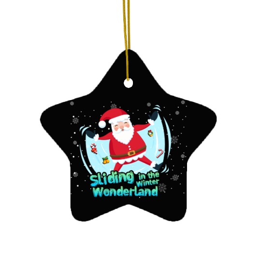 Christmas Santa Claus Winter Cold Sliding Xmas Ceramic Ornaments