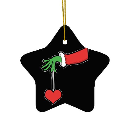 Christmas Heart winter snow family love present Ceramic Ornaments