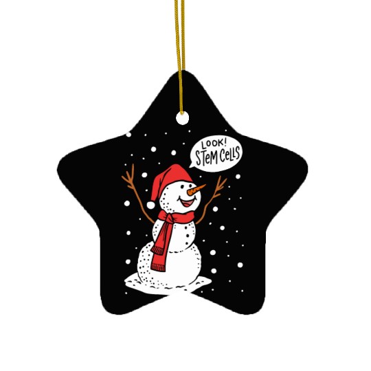 Funny Snowman Stem Cells Science Biology Teacher Ceramic Ornaments