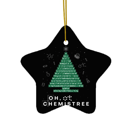 Chemistree Christmas Tree Periodic Table Chemistry Ceramic Ornaments