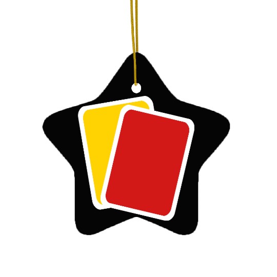 Red yellow card Ceramic Ornaments