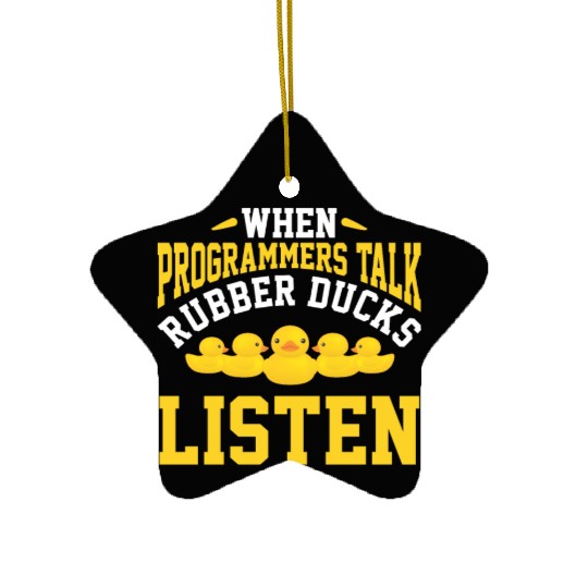 Computer Science Programmer Developer Rubber Duck Ceramic Ornaments