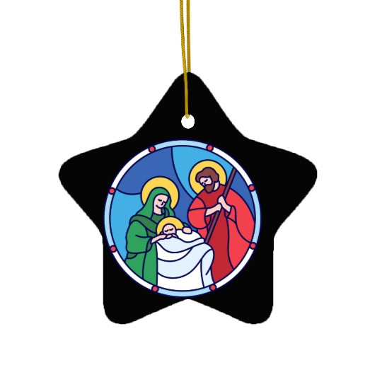 Josef Maria Jesus Jesus birth Bethlehem Christmas Ceramic Ornaments
