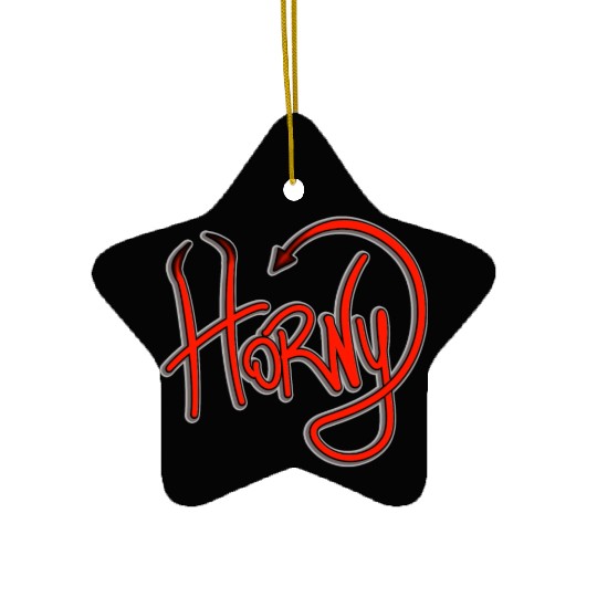 Horny Devil Funny Horns Pun Ceramic Ornaments