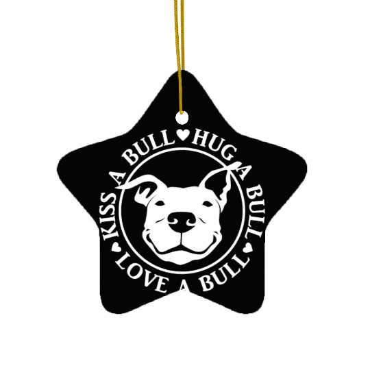 Love-A-Bull Pitbull Bully Dog Rescue Ceramic Ornaments