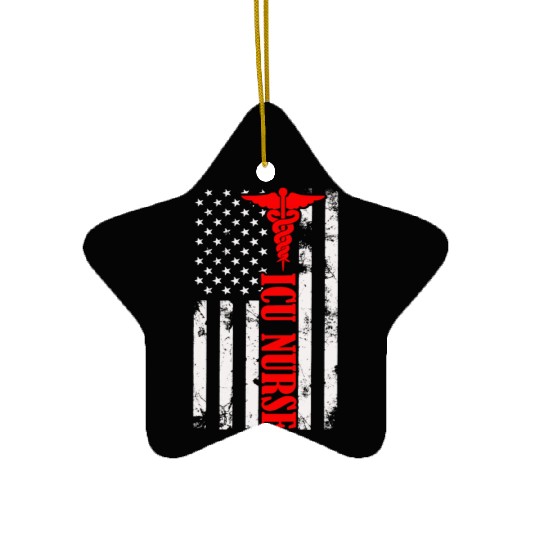 ICU Nurse Gift Registered Nurse Nursing July 4th Ceramic Ornaments