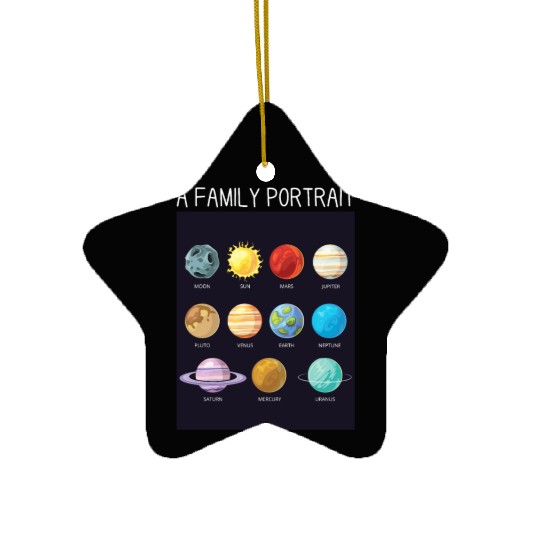 Outer Space Nerd Solar System Planets Sun Moon Ceramic Ornaments