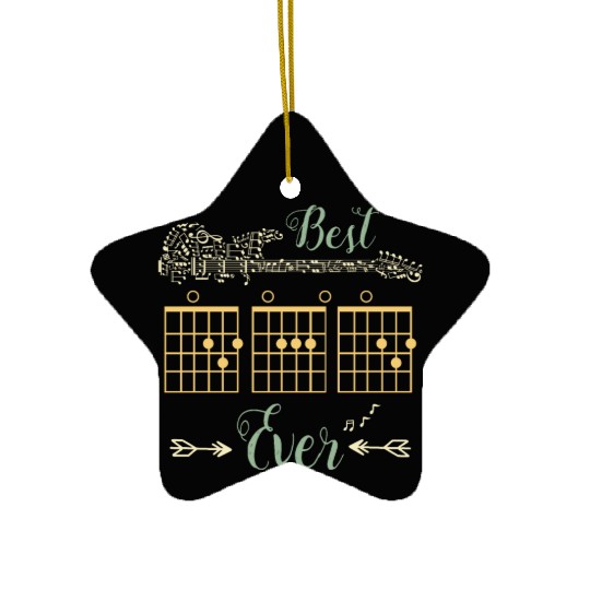 Best Dad Ever Cool Guitar Chord Gifts Ceramic Ornaments