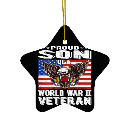 Proud Son of World War 2 Veteran Military Ceramic Ornaments