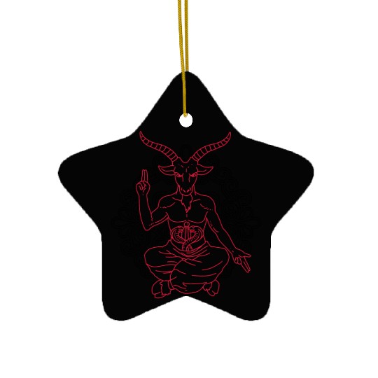 Horned Devil Black Goat Baphomet Tarot Card Satan Ceramic Ornaments