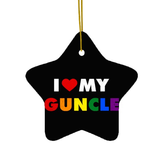 I Love My Guncle I Heart My Gay Uncle Ceramic Ornaments