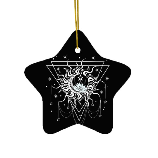 sun moon star Ceramic Ornaments