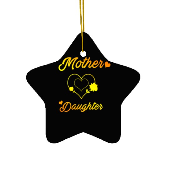 Mother and daughter mothers day love daughters mom Ceramic Ornaments