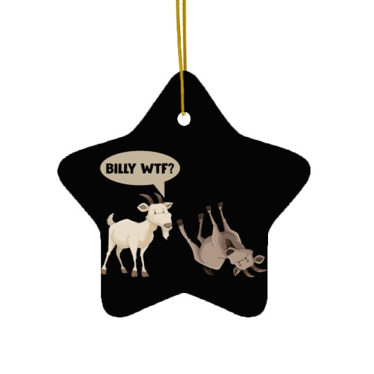 Funny Fainting Goat Hilarious Mountain Animal Ceramic Ornaments