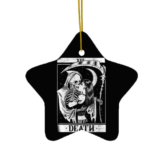Blackcraft Death the Grim Reaper Kiss Tarot Card Ceramic Ornaments