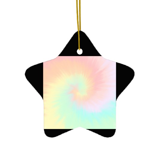 Tie Dye Pastel Swirl Tie Dye Ceramic Ornaments