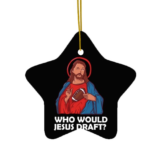 Heavenly Fantasy Football Fun Ceramic Ornaments