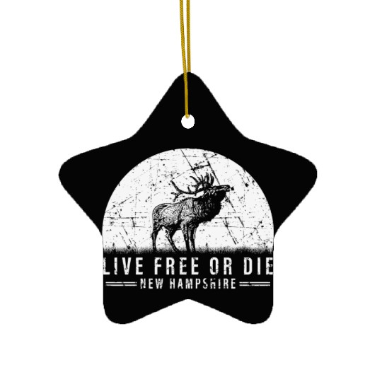 Live Free or Die New Hampshire Hiking Ceramic Ornaments