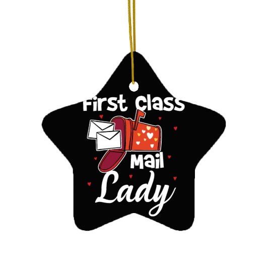 First Class Mail Lady Ceramic Ornaments