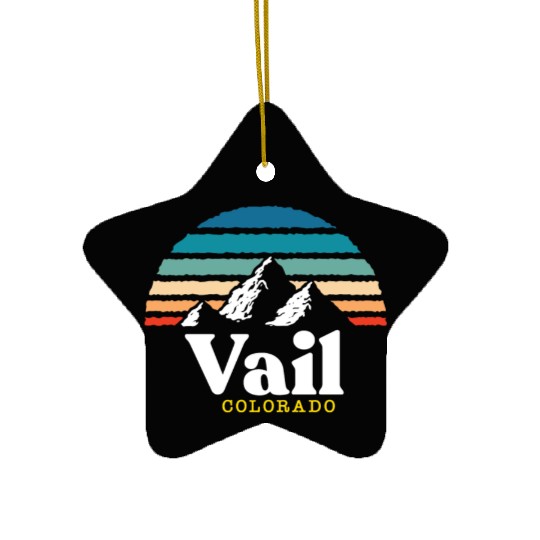 Vail Colorado Usa Ski Resort 1980S Retro Gift Ceramic Ornaments