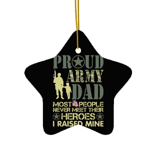 Proud Army National Guard Dad American Flag Ceramic Ornaments