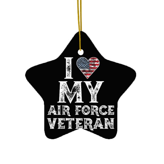 I Love My Air Force Veteran Vintage Gift Ceramic Ornaments